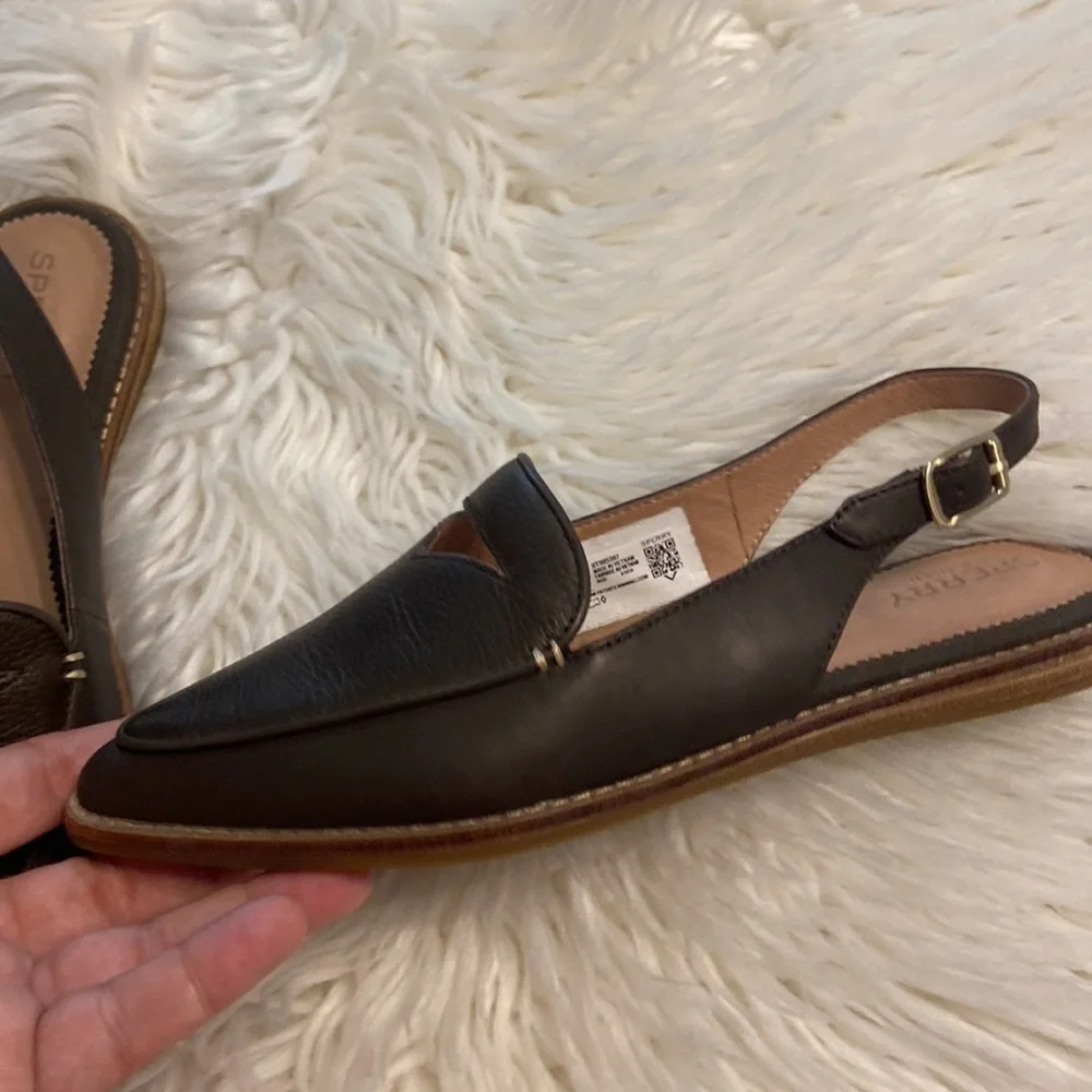 SPERRY Shoes size 7 BNWOT color dark green so beautiful leather upper - Picture 2 of 16